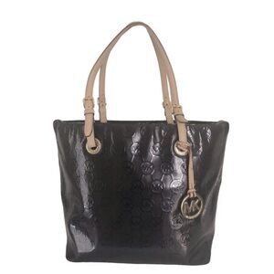 MICHAEL KORS Jet Set Signature Patent Leather Tote 15”x11”x6” Preloved